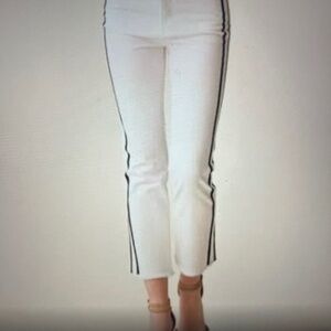 Veronica Beard Carly High Rise Kick Flare White Tuxedo Jeans Size 28